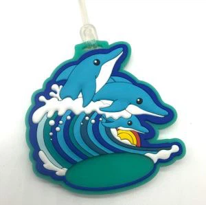 Лого на 3D туристическа компания Dolphin PVC етикет за багаж